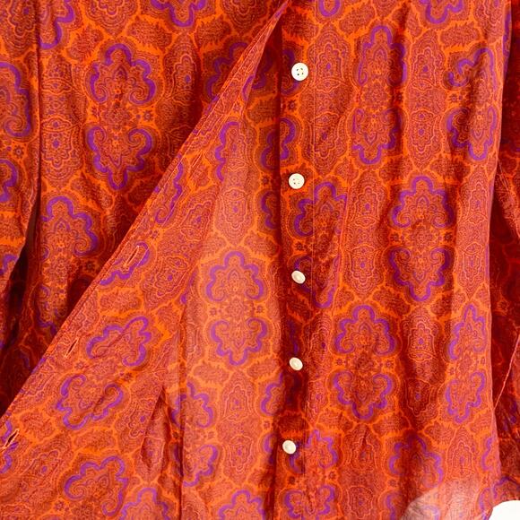 J.Crew The Perfect Shirt Women’s XS Red Purple Print Cotton Silk Blend Workwear - Picture 7 of 16